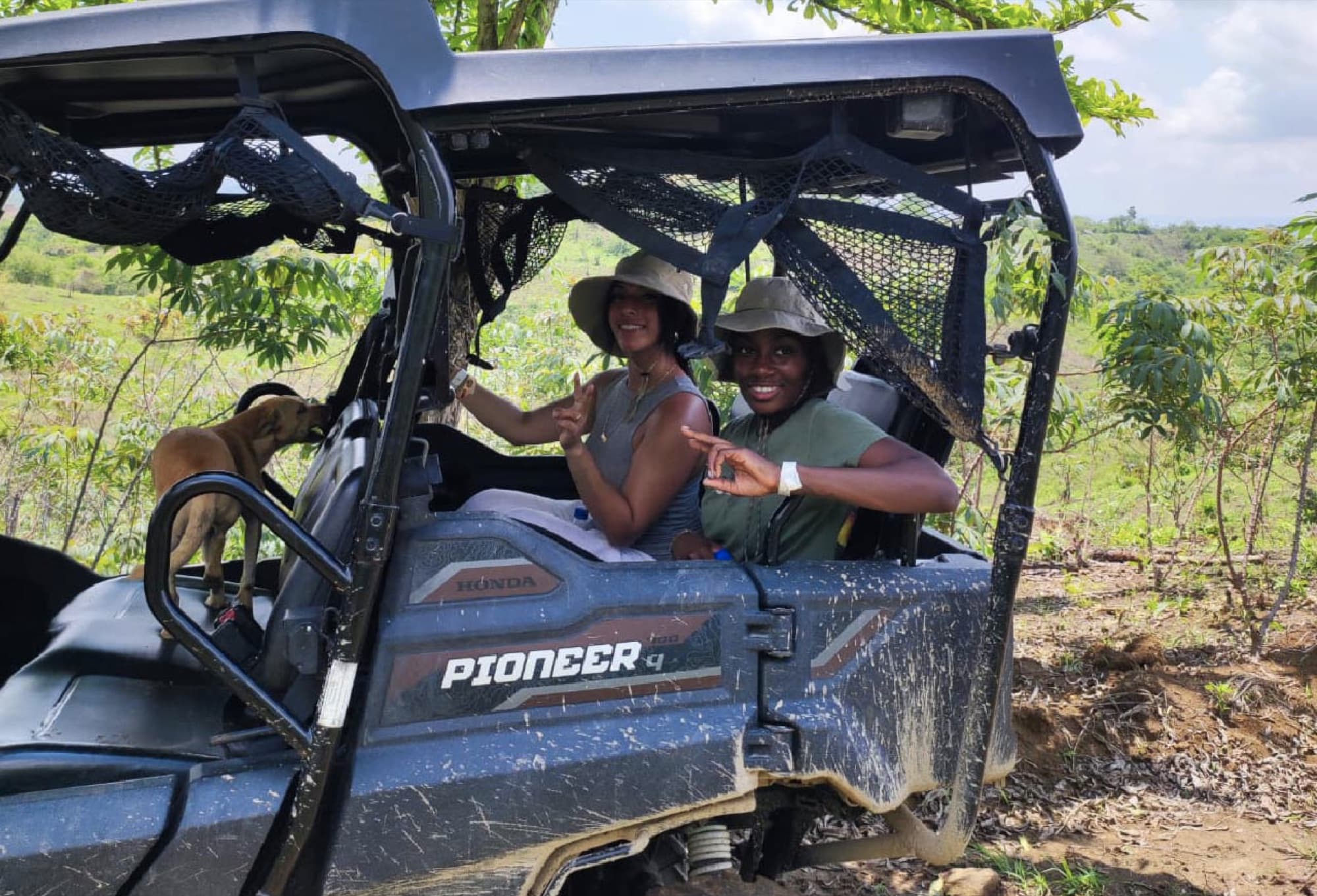 Territory tour by UTV — visitors exploring the perimeter rings